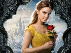 Emma Watson, Beauty and the Beast, Róża, Film, Aktorka, Piękna i Bestia